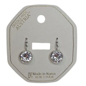 NEW! RoundEarringsCrystals from Austria LeverBack 10mm Great Gift Office Wedding